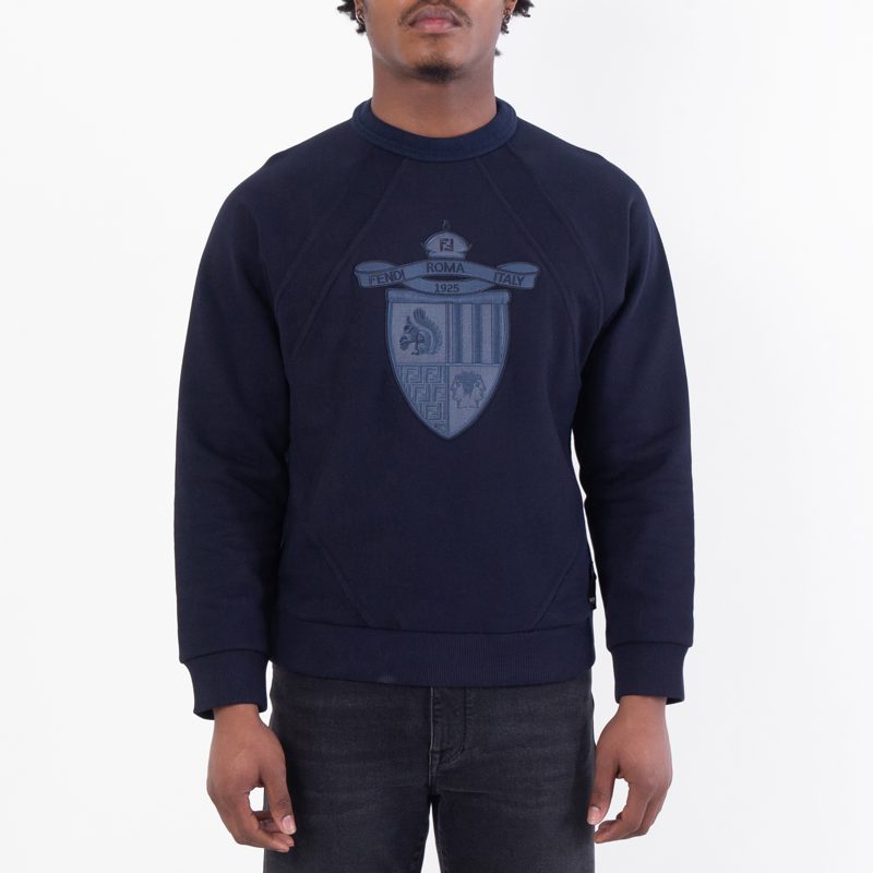 Mens Crest Print Sweatshrt