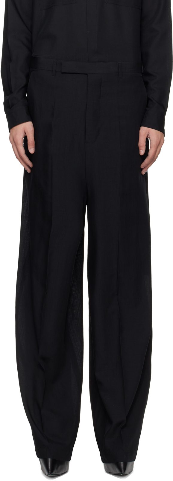 Black Temple Tailored Firbanks Trousers 261232M191001