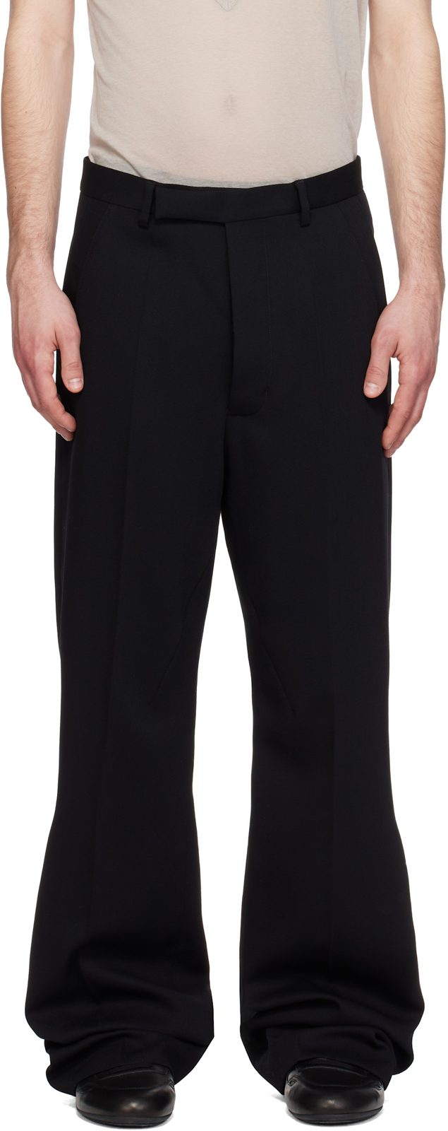 Black Temple Tailored Geth Trousers 261232M191004