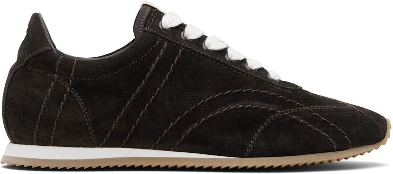 TOTEME Brown Flex Suede Sneakers 261771F128003