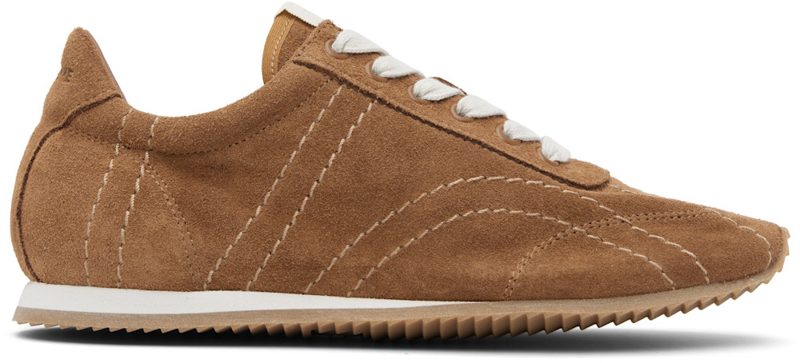 TOTEME Tan Flex Suede Sneakers 261771F128004