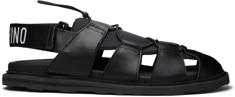 Moschino Black Sporty Sandals 261720M234001