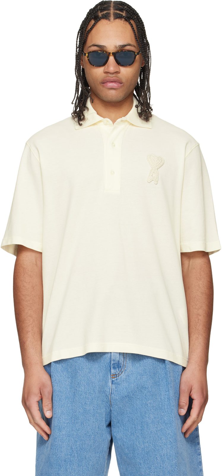 ์คํํ์ดํธ Cotton Ami de Coeur Knitted Patch Polo 261482M212002