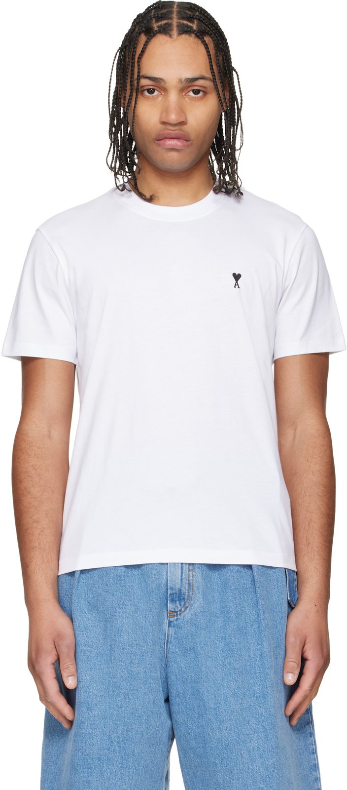 White Cotton Ami de Coeur T-shirt 261482M213030