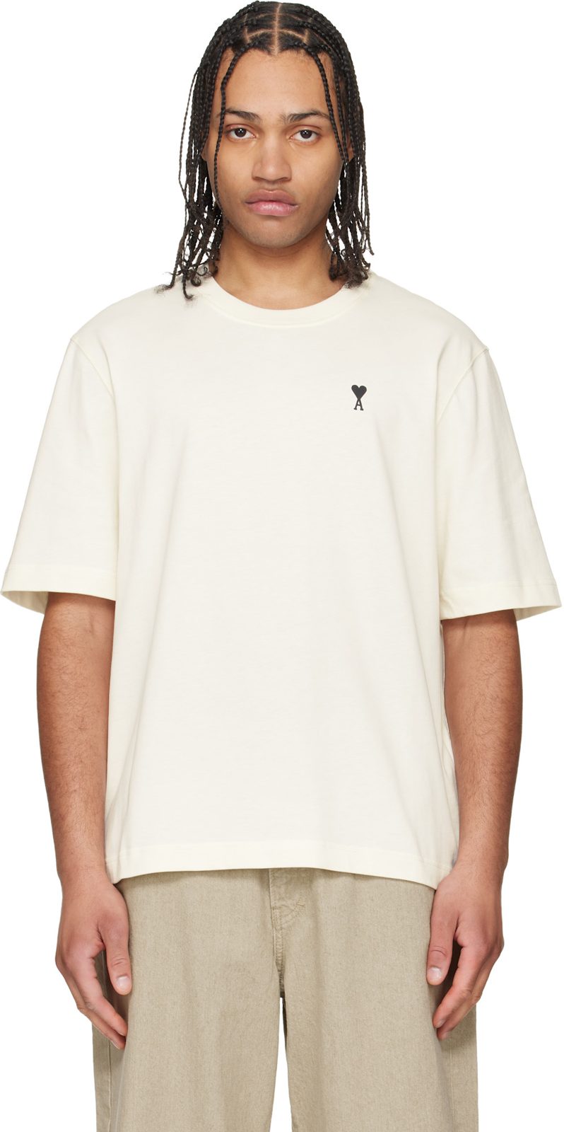 White Cotton Place des Victoires Print T-shirt 261482M213021