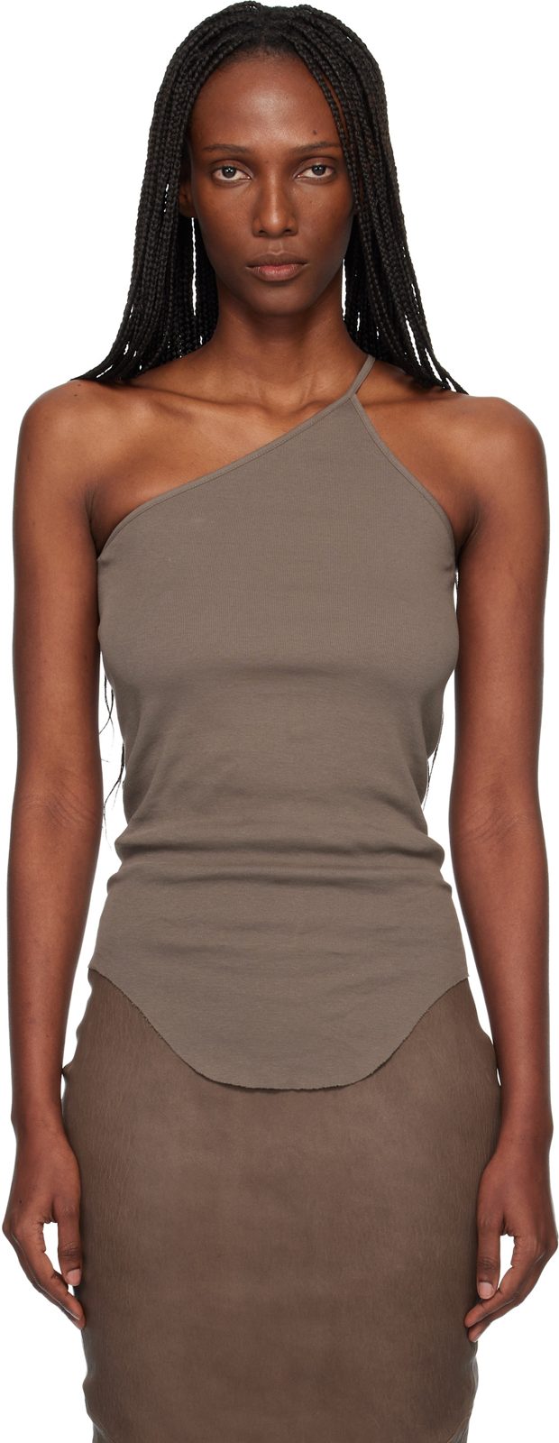 Gray Temple One Shoulder Top 261232F111035