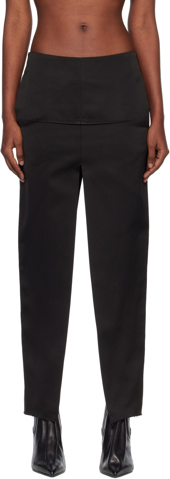 Black Temple Sliced Midi Skirt 261232F092007