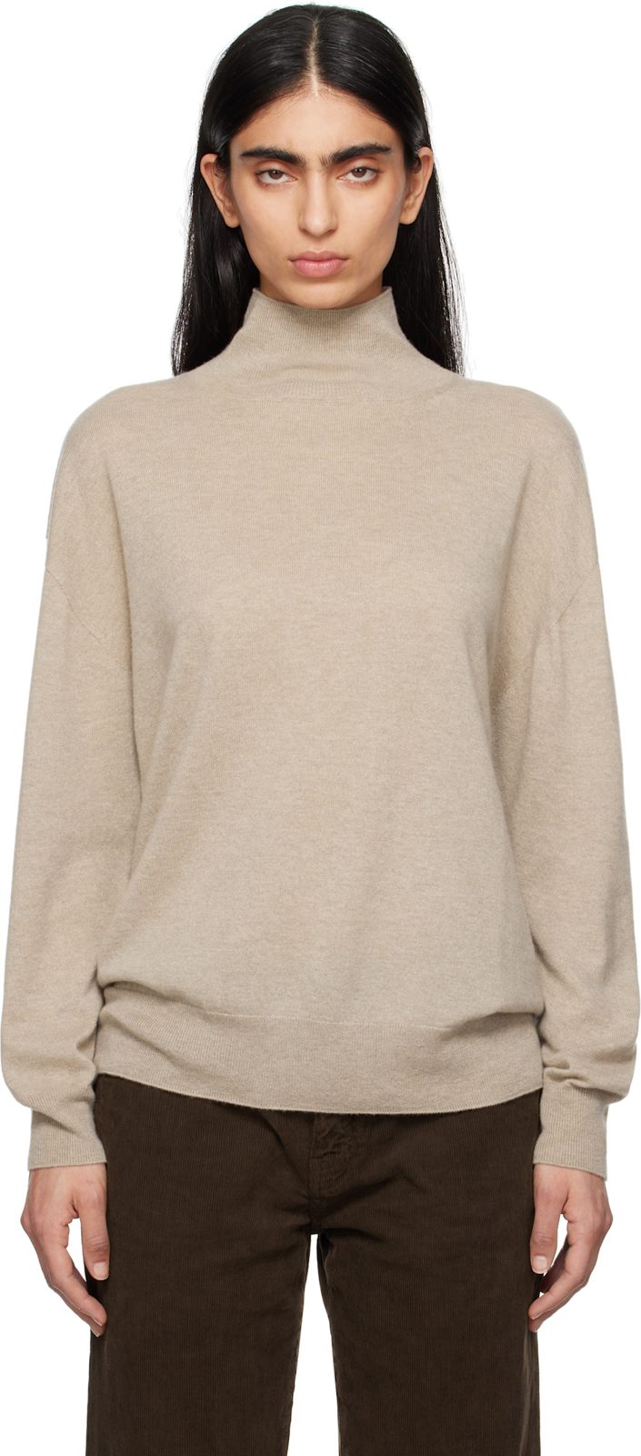 The Row Beige Jabari Turtleneck 251359F099002
