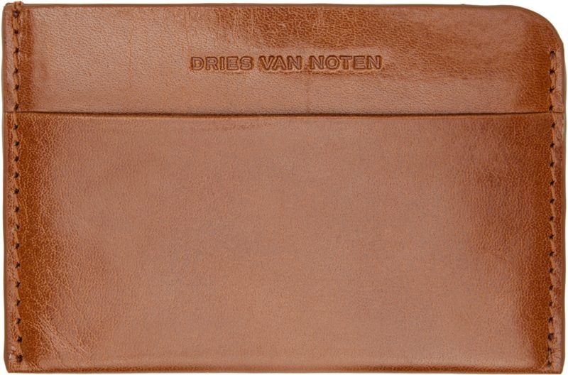 Brown Leather Card Holder 261358M163008