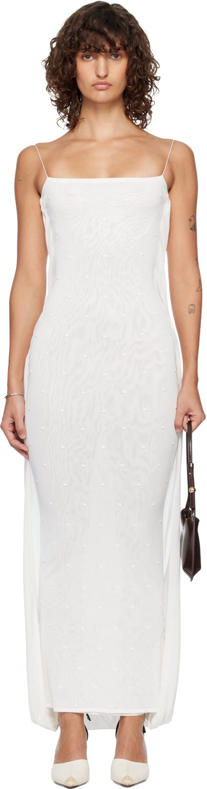 오프화이트 The Plumetis knit Maxi Dress 261553F055002