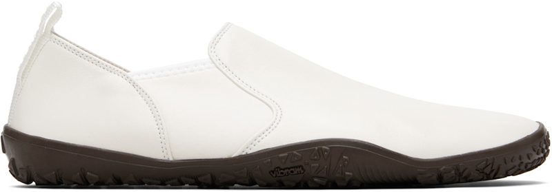 White Vibram Glove Slip On Leather Sneakers 261646F121003