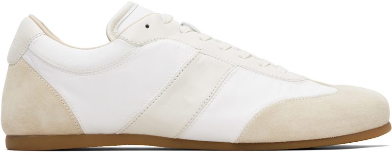 White & Beige Soft Runner Sneakers 261646M237002