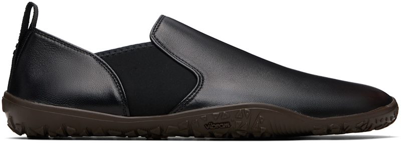 Black Vibram Glove Slip On Leather Sneakers 261646M237001