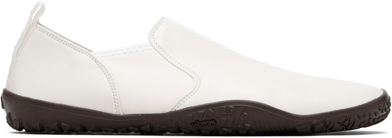 White Vibram Glove Slip On Leather Sneakers 261646M237000