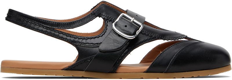 Black Leather Sandals 261358M234000