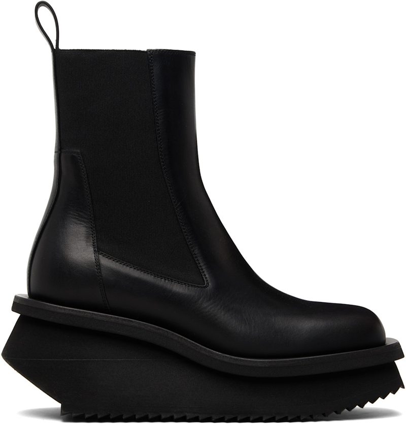 Black Temple Low Factory Beatle Chelsea Boots 261232M223007