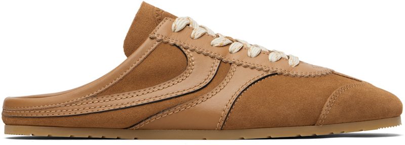 Brown Suede Mule Sneakers 261358M231001