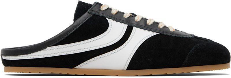 Black Suede Sneaker Mule Loafers 261358M231000