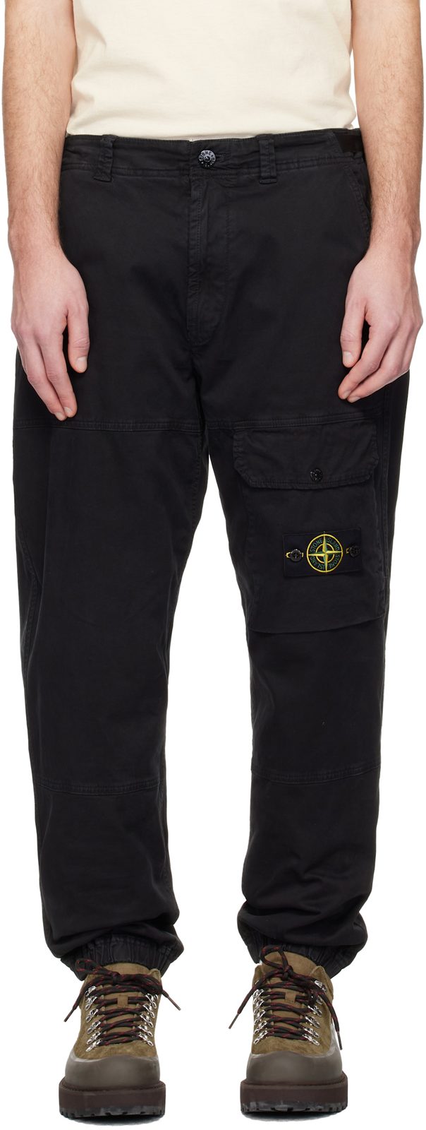 Black 3100010 Organic Cotton Stretch Broken Twill Trousers 261828M191010