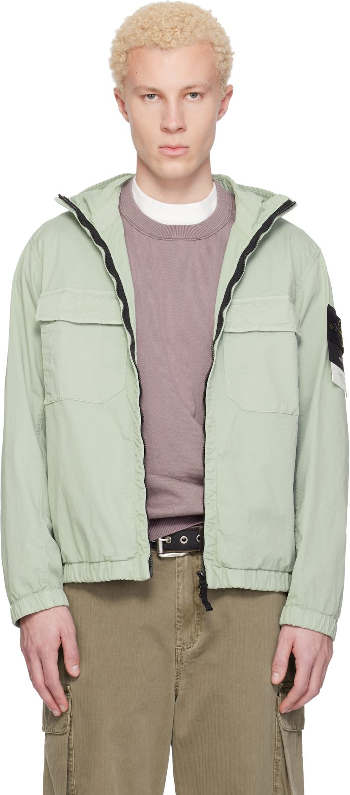 Green 4100077 Stretch Organic Cotton Twill Jacket 261828M180031
