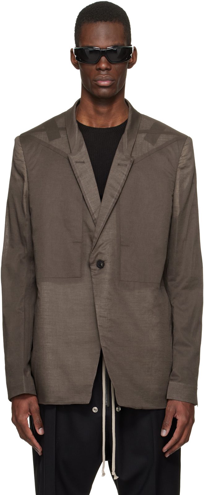 Brown Temple Fogpocket Soft Blazer 261232M195005