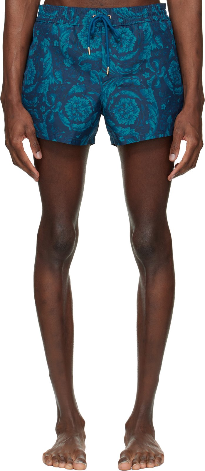 Navy Baroque Swim Shorts 261404M208009