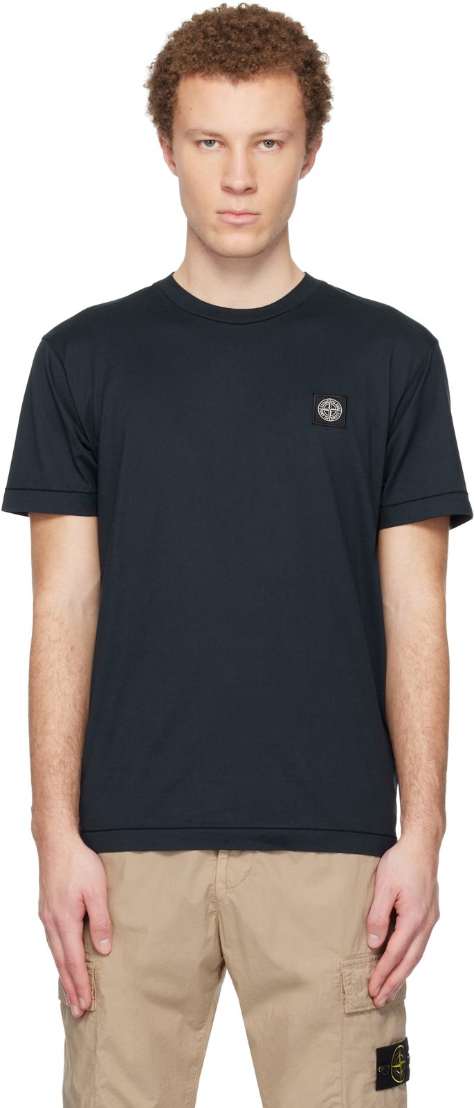 Navy 2100027 60/2 Cotton Jersey T-shirt 261828M213017