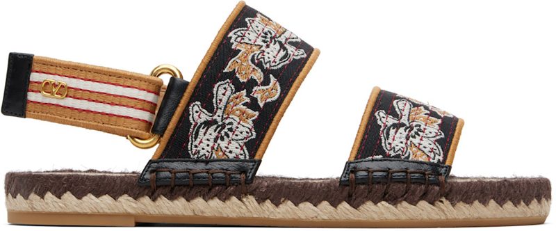 Garavani Brown Bribri Espadrille Sandals 261807F124011