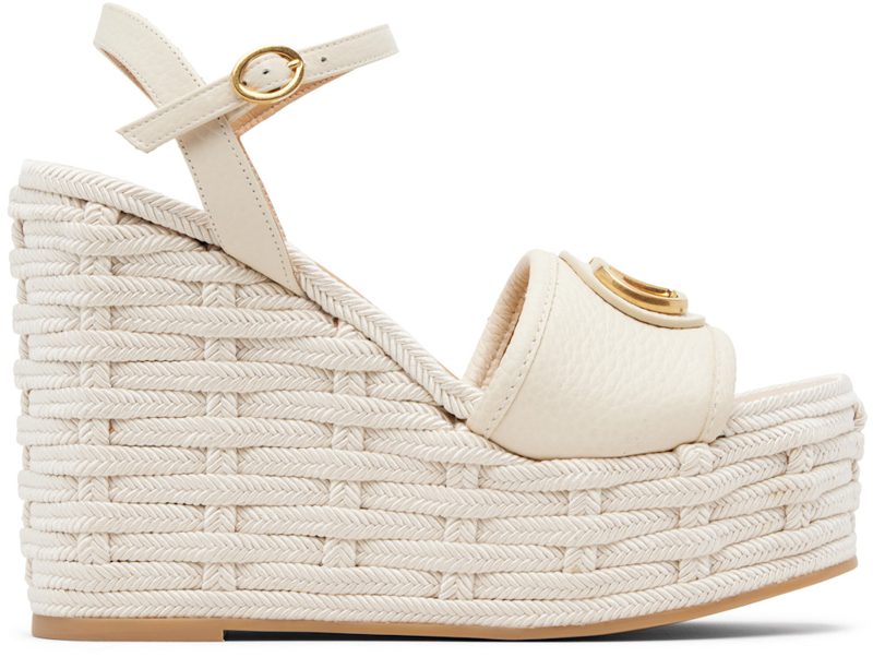 Garavani [오프화이트] VLogo Signature Wedge Sandals 261807F125015