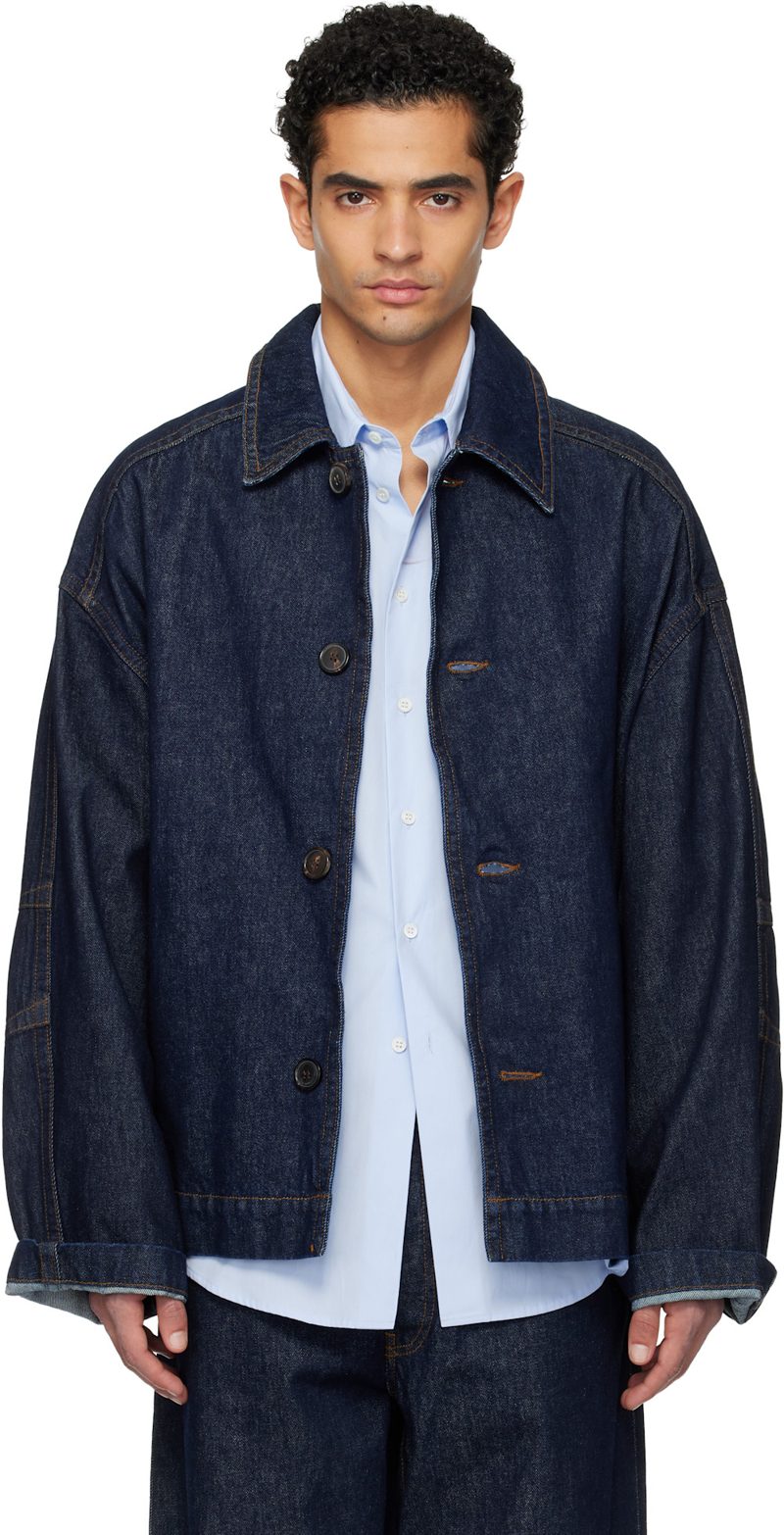 Navy Heavyweight Denim Jacket 261358M177010