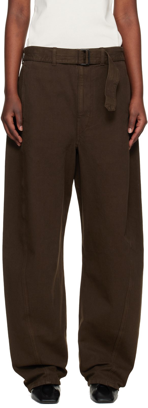 Brown Twisted Belted Jeans 261646F069007