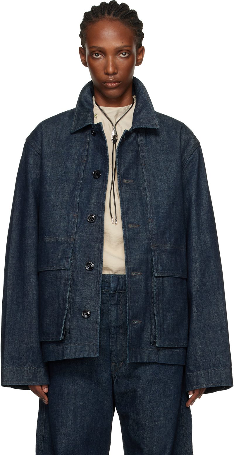 Navy Boxy Denim Jacket 261646F060003