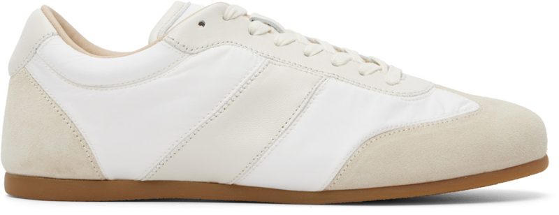 White & Beige Soft Runner Sneakers 261646F128000