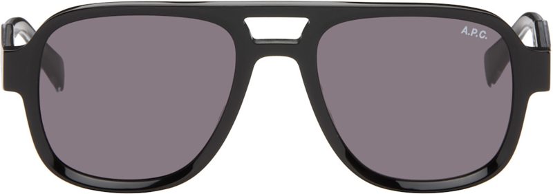 Black Les Navigator Sunglasses 261252M134005