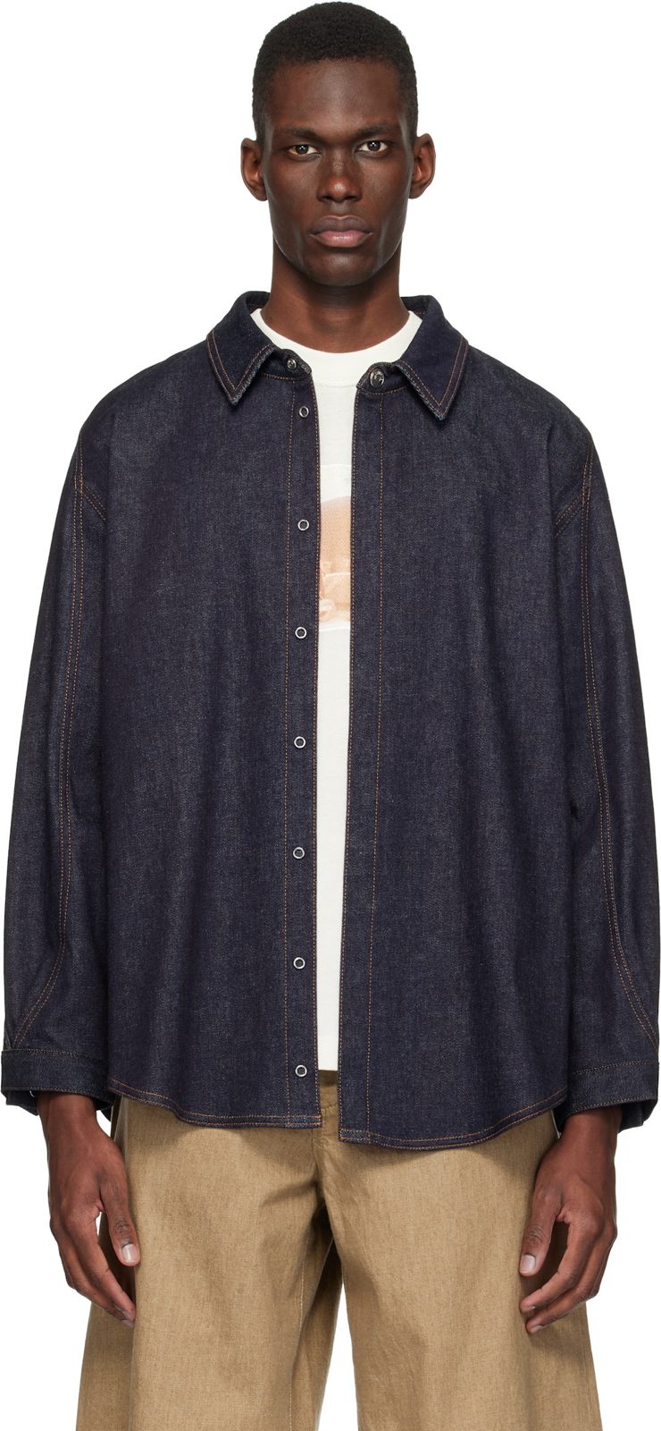 Navy The Amelo de-Nimes Denim Shirt 261553M192000