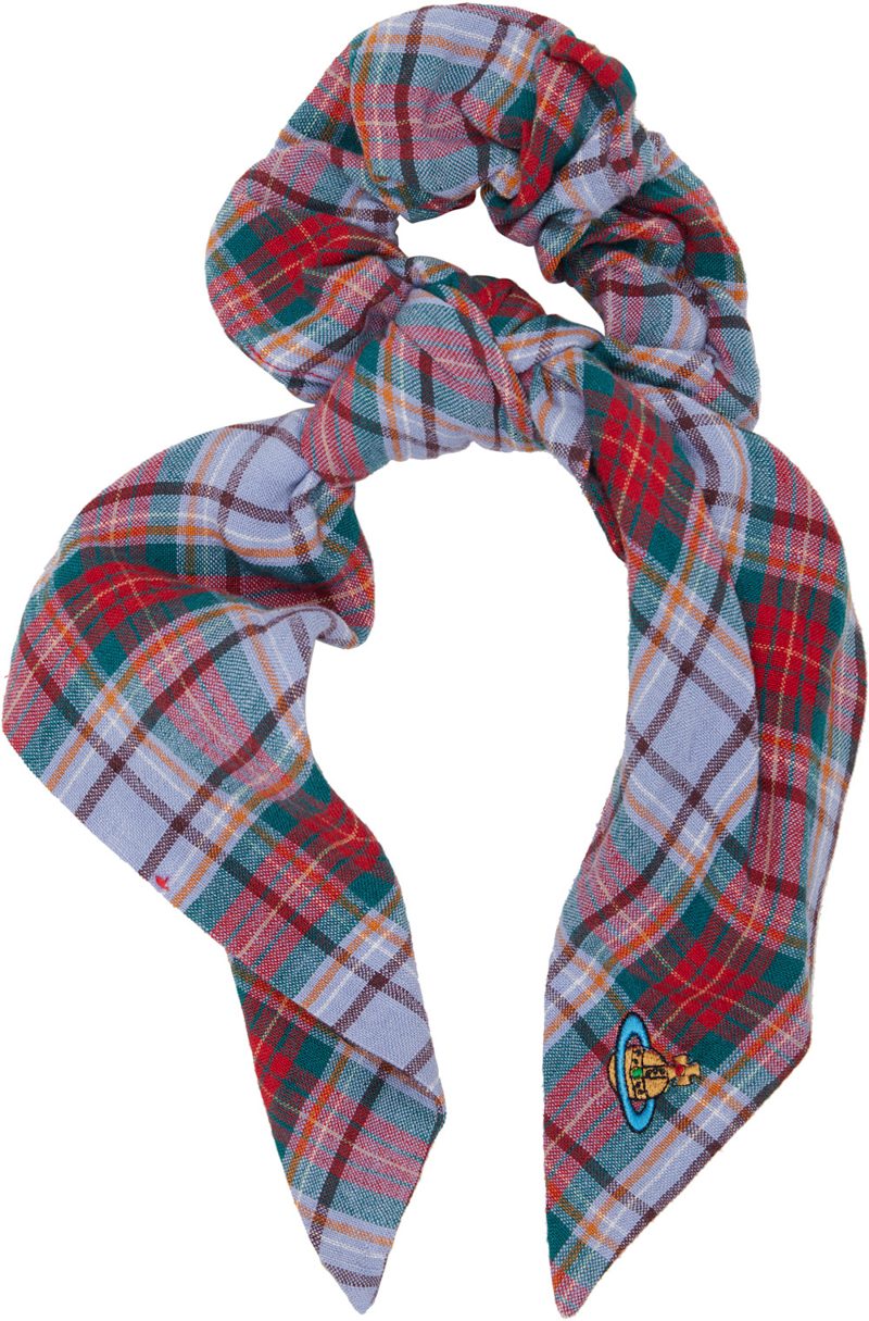 Purple & Red Tartan Large Scrunchie 261314F018010