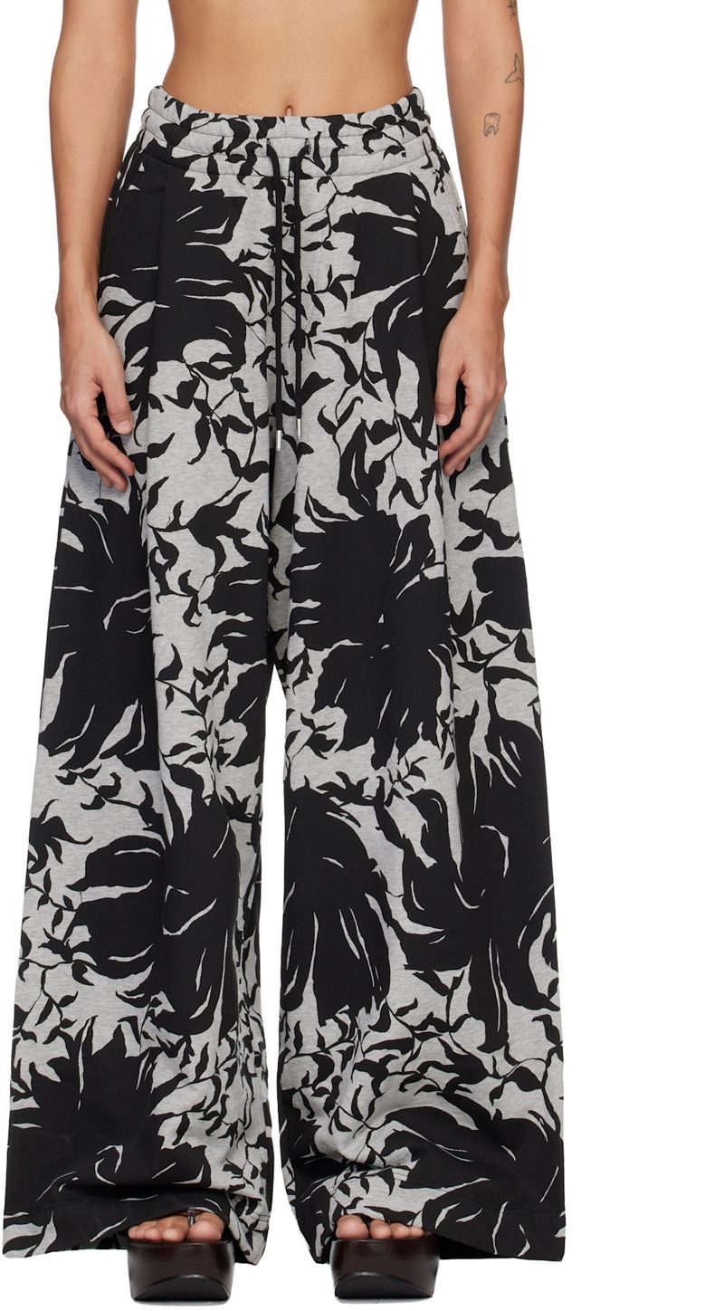 Black & White Loose Sweatpants 261358F086003