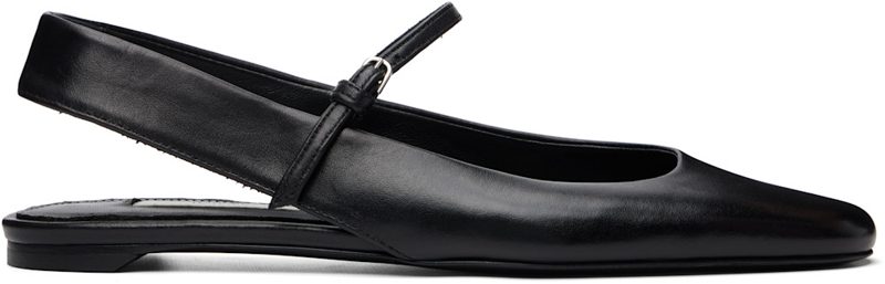 TOTEME Black Slingback Nappa Mary Jane Ballerina Flats 261771F118002