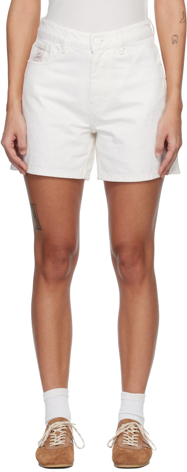 White [아미 파리] Heritage Denim Shorts 261482F088001
