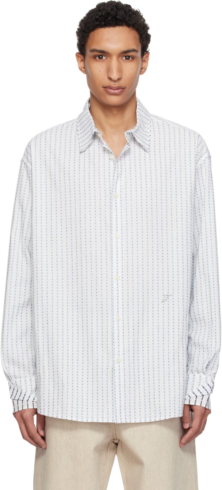White & Blue The Letro Shirt 261553M192008