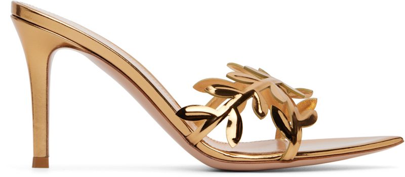 Gold Flavia Heeled Sandals 262090F125009