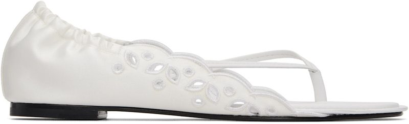White The Flat Sandals 261553F124000