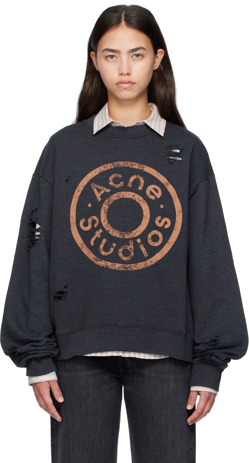 Black Printed Logo Sweatshirt 252129F098005