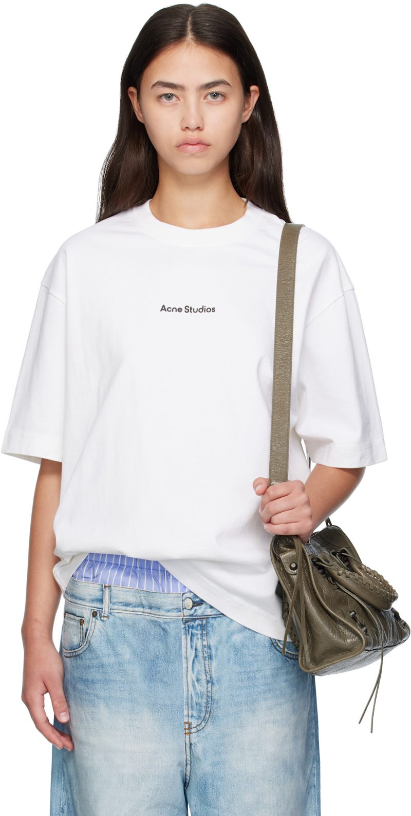 White Stamp Logo T-shirt 252129F110000