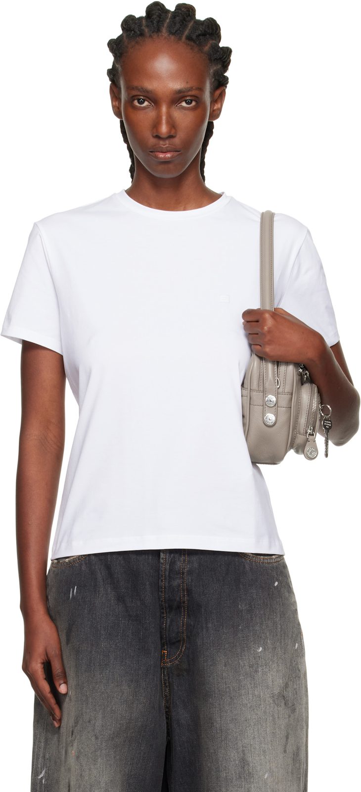 White Logo Patch T-shirt 252129F110043