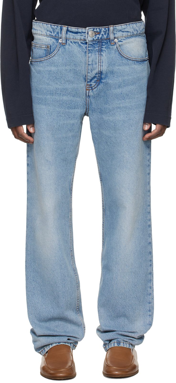 Blue Cotton Classic Fit Jeans 261482M186005