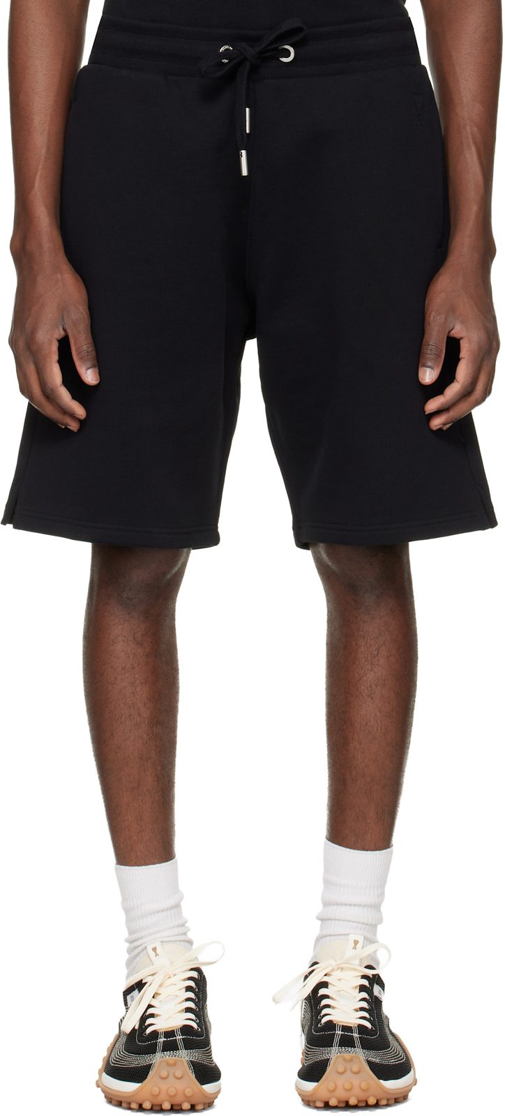 Black Cotton Ami de Coeur Shorts 261482M193011