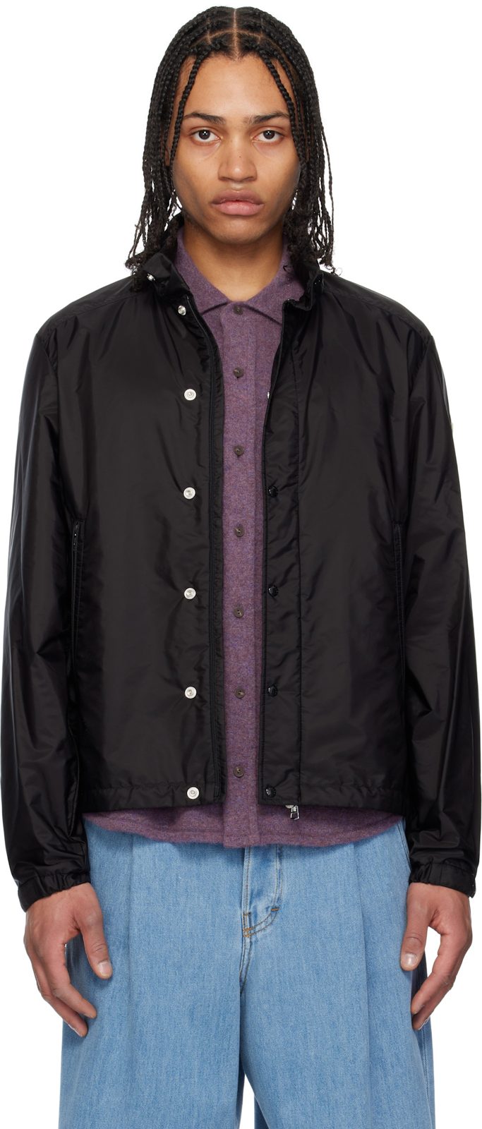 Black Montriond Hooded Windbreaker Jacket 251111M180110