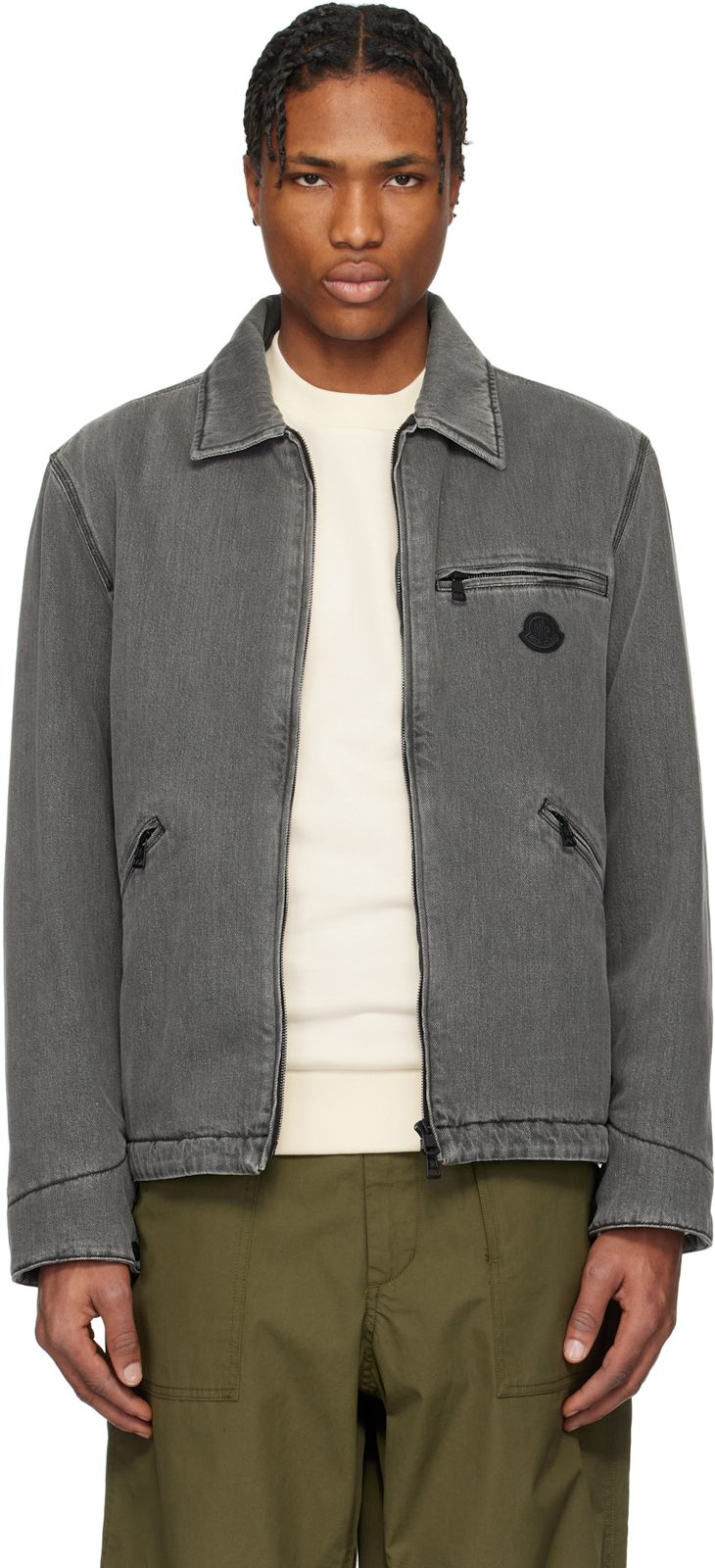 Gray Acate Padded Denim Overshirt 251111M177003