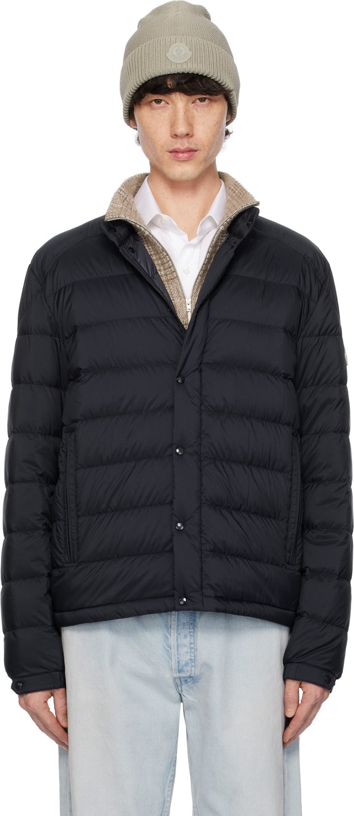 Navy Selves Short Down Jacket 251111M178034